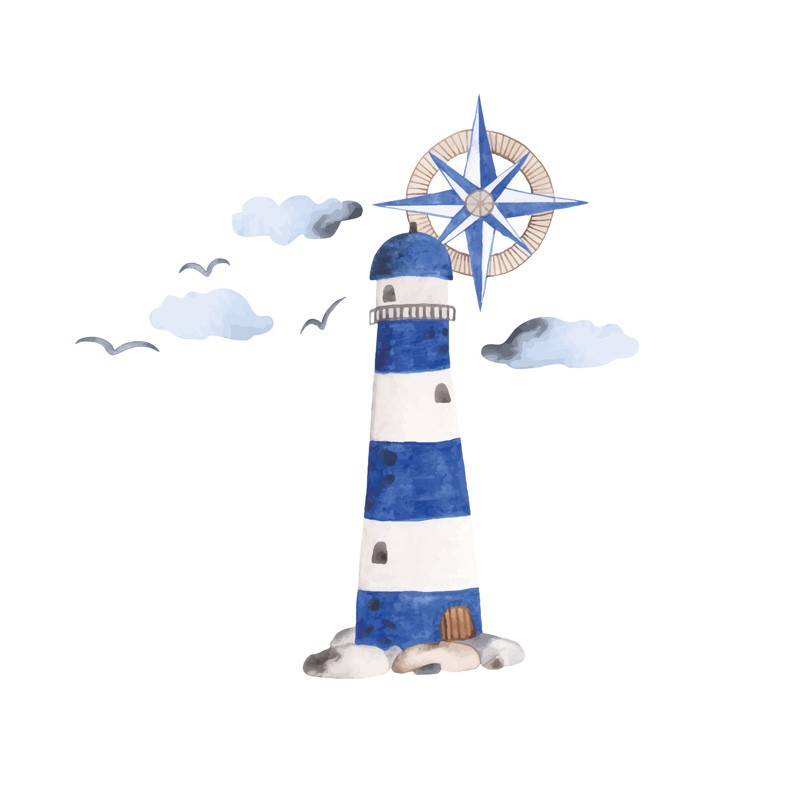 “Blue Lighthouse” Wall Decal “Blue Lighthouse” Wall Decal