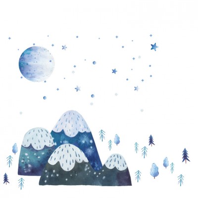 "Round Mountains" Wall Decal 2