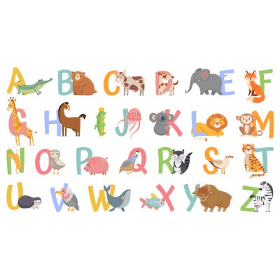 "Animals Alphabet" Wall Decal