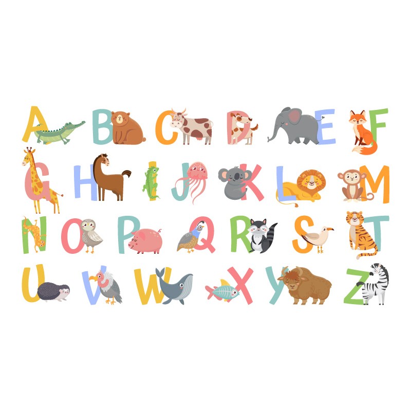 "Animals Alphabet" Wall Decal