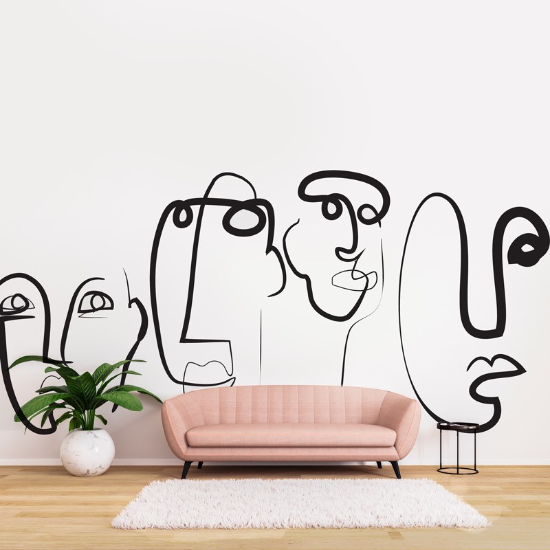 "Marker on the wall" Wall Decal Set of 4 Faces