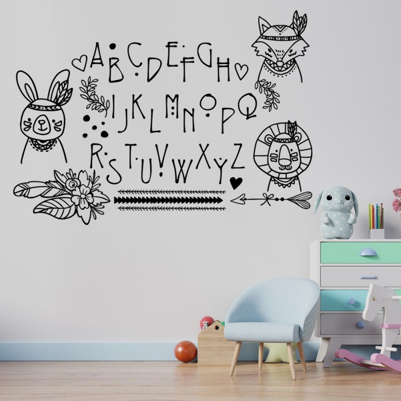 “Boho Alphabet Letters” Wall Decal