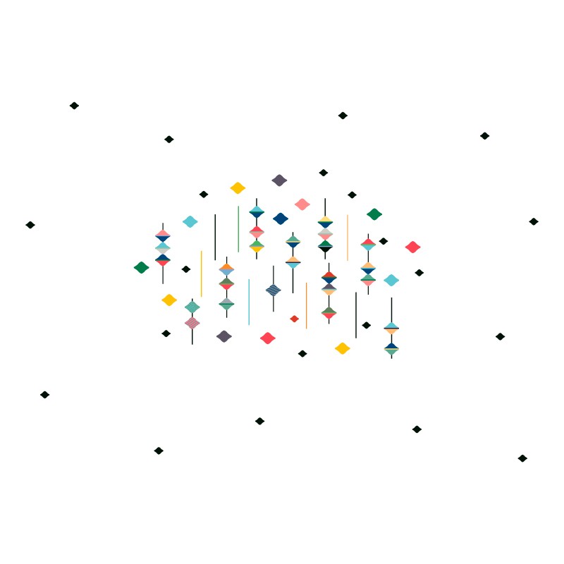 "Les Toupies" Wall Decal "Les Toupies" Wall Decal