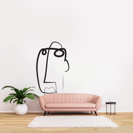 "Marker on the wall" Wall Decal Face 2
 اللون:-اسود