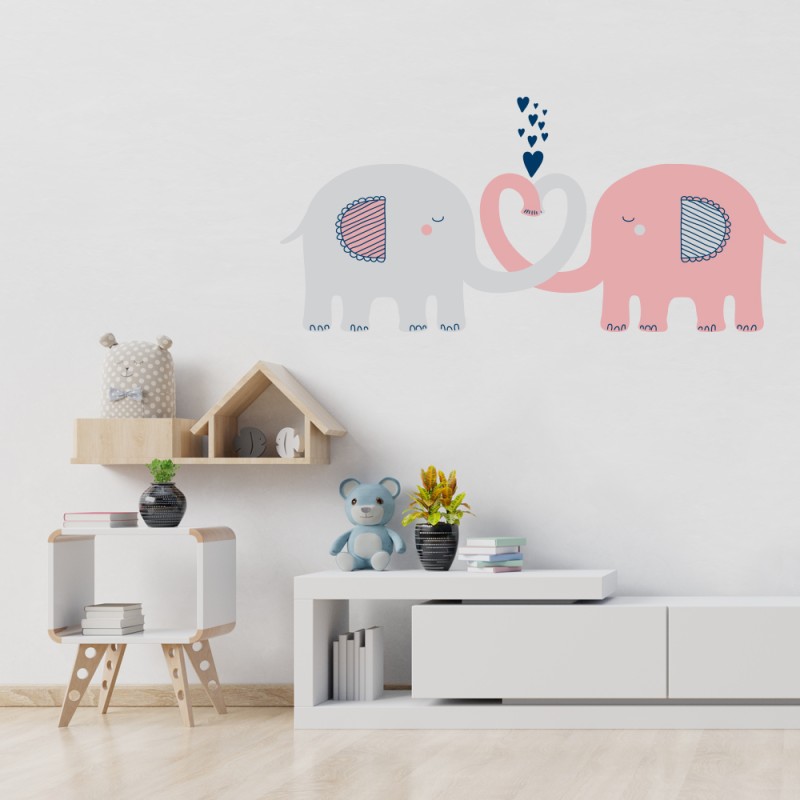 "Cute Elephants" Wall Decal