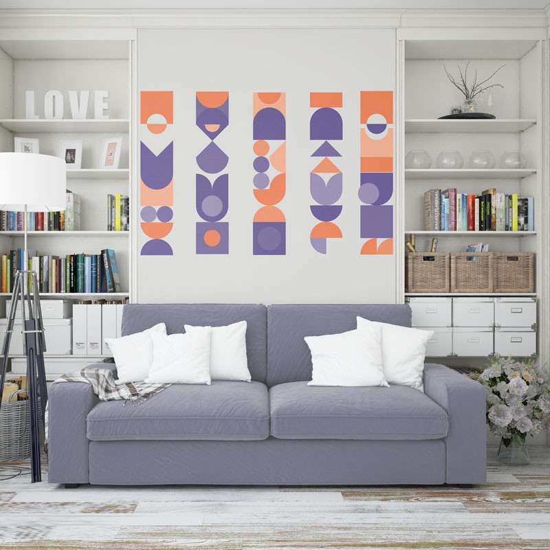 "Geometric Pillars" Wall Decal