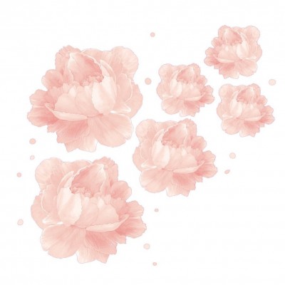“Floating Peonies” Wall Decal 2