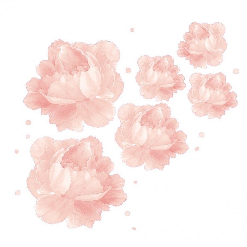 “Floating Peonies” Wall Decal “Floating Peonies” Wall Decal
