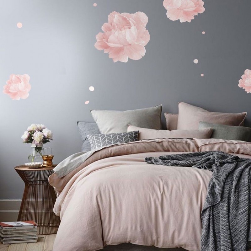 “Floating Peonies” Wall Decal