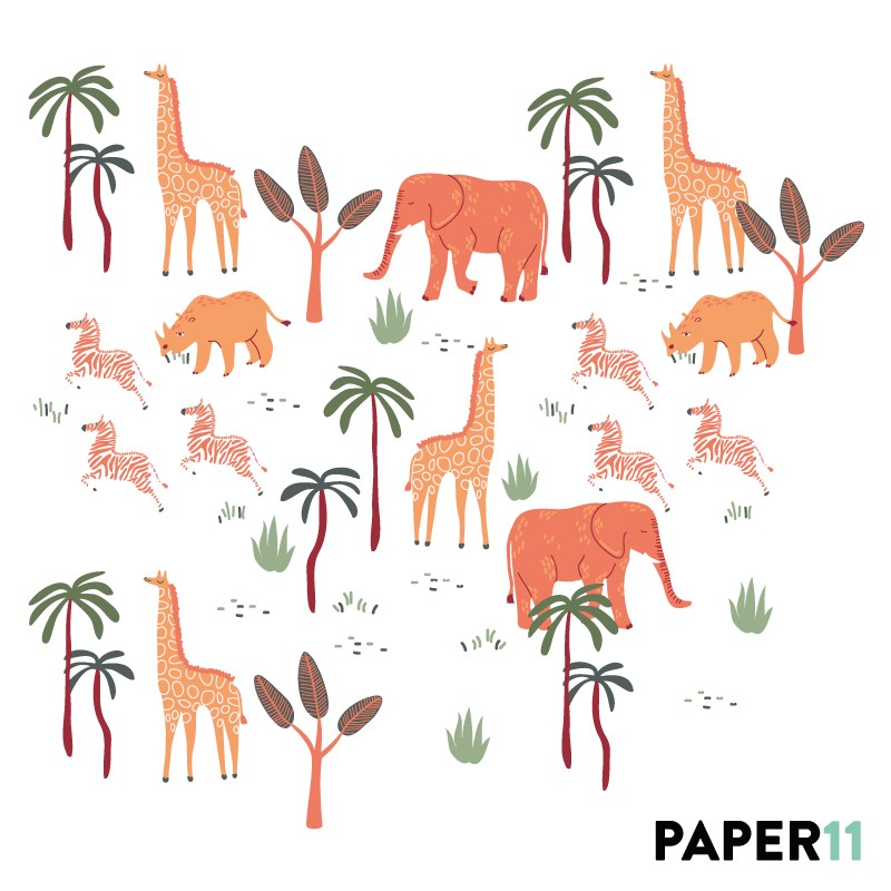 "Safari Pastel" Wall Decal