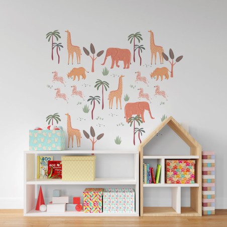 "Safari Pastel" Wall Decal