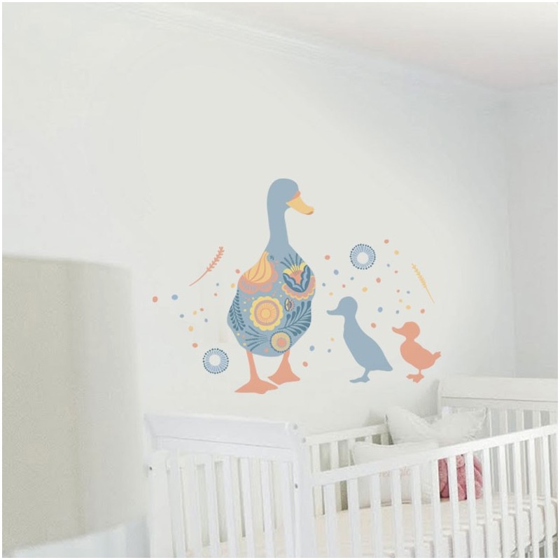 “Flowery Duck” Wall Decal