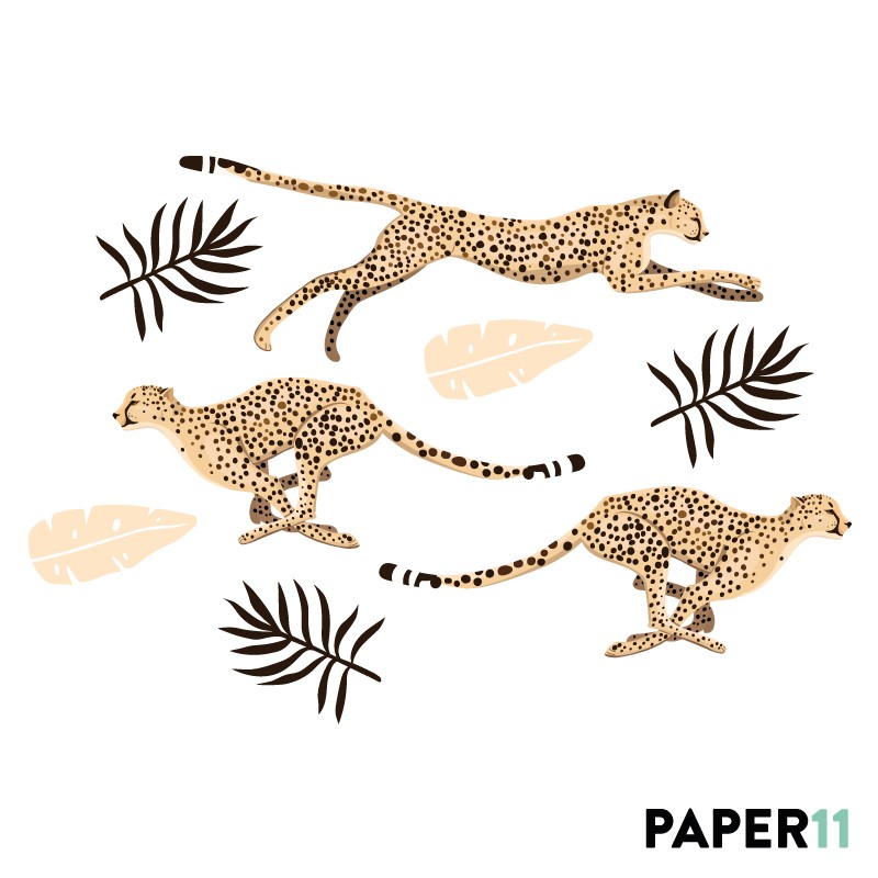 "Jumping Leopard" Wall Decal