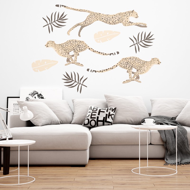 "Jumping Leopard" Wall Decal
