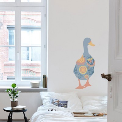 Flowery Duck Wall Decal