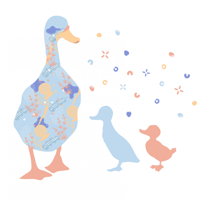 “Flowery Duck” Wall Decal “Flowery Duck” Wall Decal