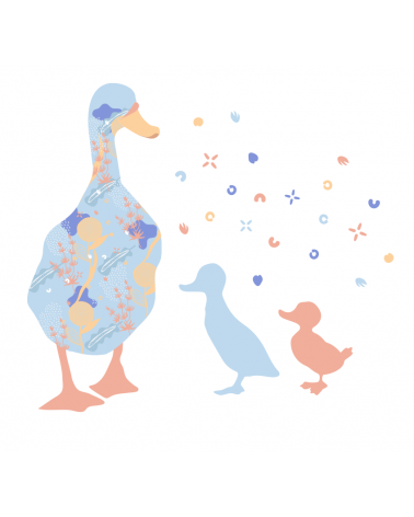 “Flowery Duck” Wall Decal