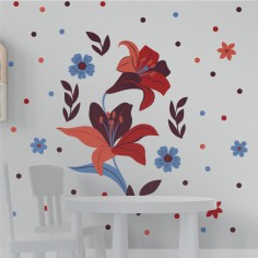 "Blues and Flowers" Wall Decal