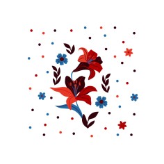 "Blues and Flowers" Wall Decal 2