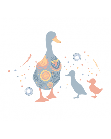 “Flowery Duck” Wall Decal