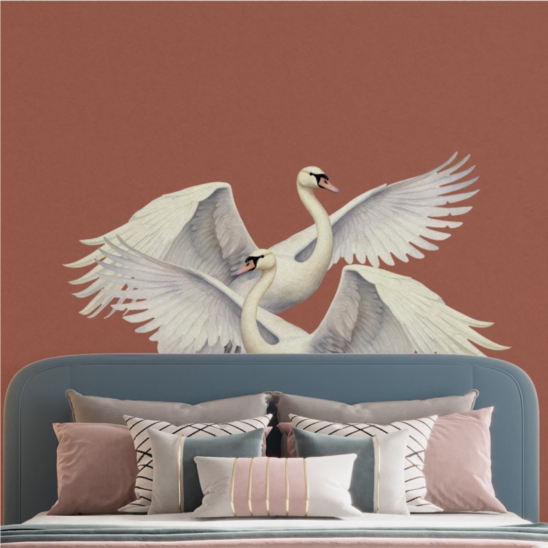 "Swan Couple" Wall Decal