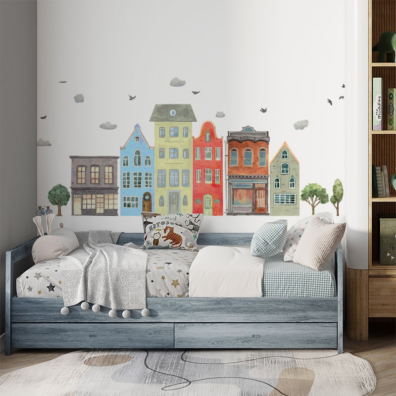 "Happy Town" Wall Decal