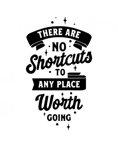 "No Shortcuts" inspirational quote Wall decal