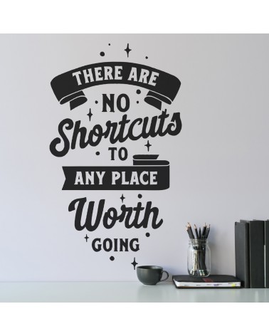 "No Shortcuts" inspirational quote Wall decal