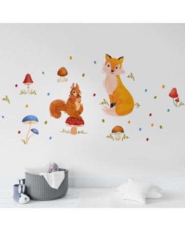 “Picking Mushrooms” Wall Decal
