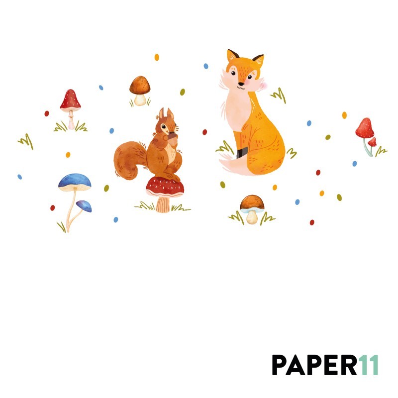 “Picking Mushrooms” Wall Decal