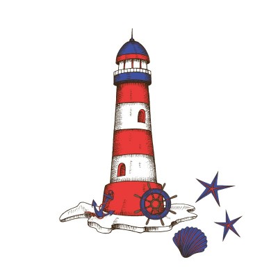 “Red Lighthouse” Wall Decal 2