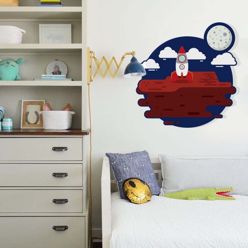 “Rocket to the moon” Kids Wall Decal