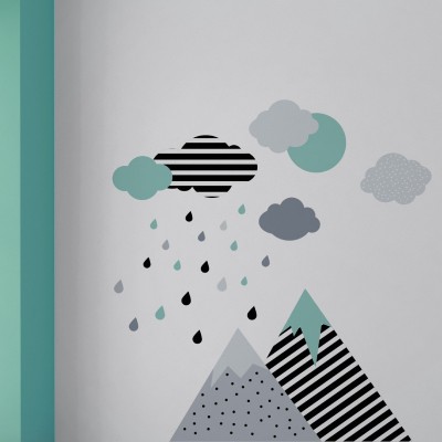 “Scandinavian Rain” Wall Decal