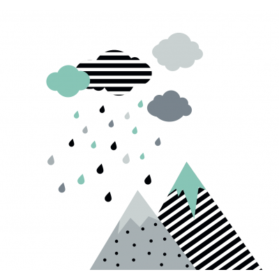 “Scandinavian Rain” Wall Decal 2