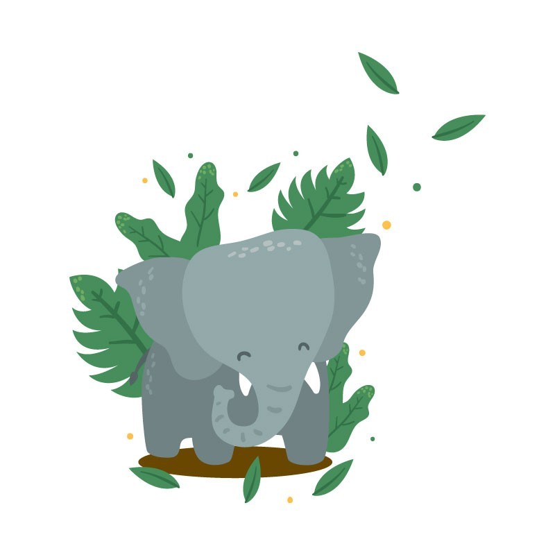"Elephant" in “The Jungle” Wall Decal