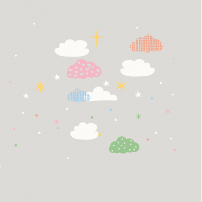 “Clouds and Stars” Wall Decal 2