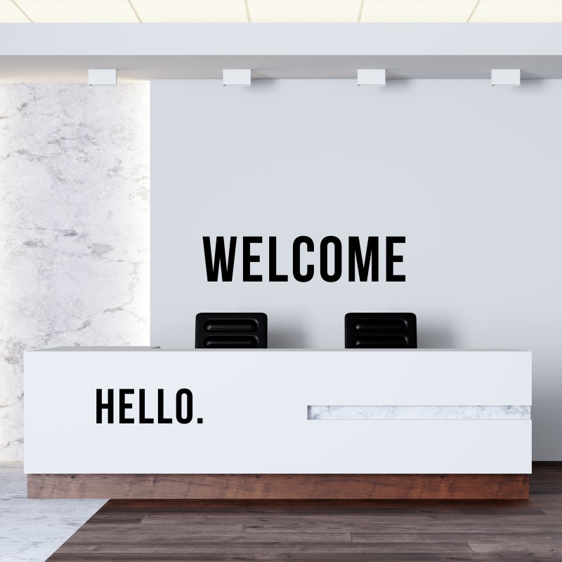 "Welcome Desk" Wall Decal