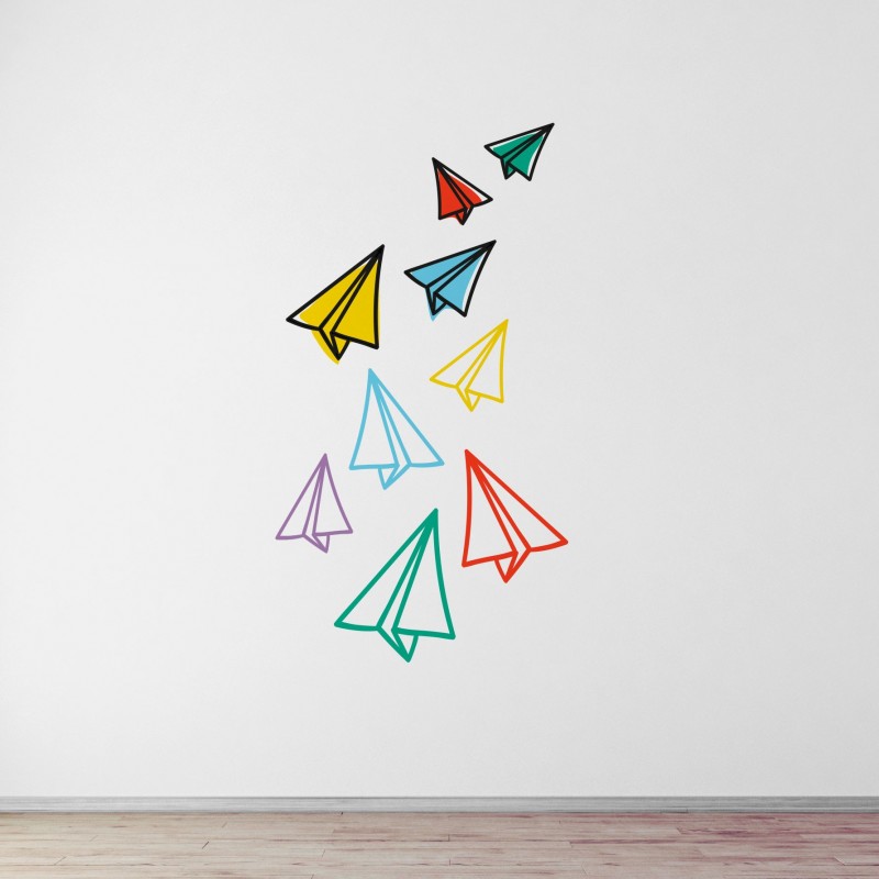 “Paper plane” Wall Decal (Set of 18 pieces)