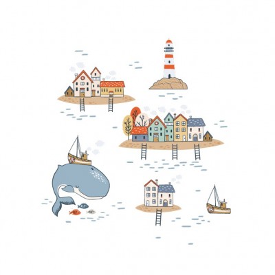 “Whale at the Bay” Wall Decal 2