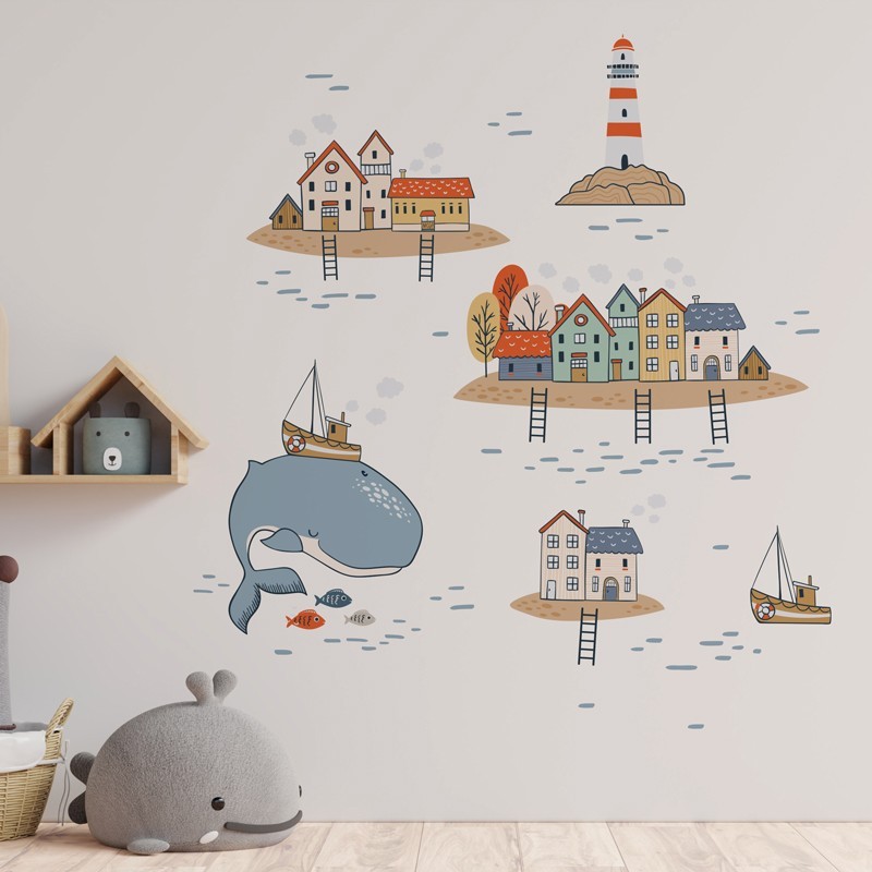 “Whale at the Bay” Wall Decal