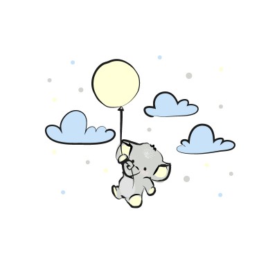 “Elephant Balloon” Wall Decal 2