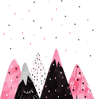 “Pink Peaks” Wall Decal 2