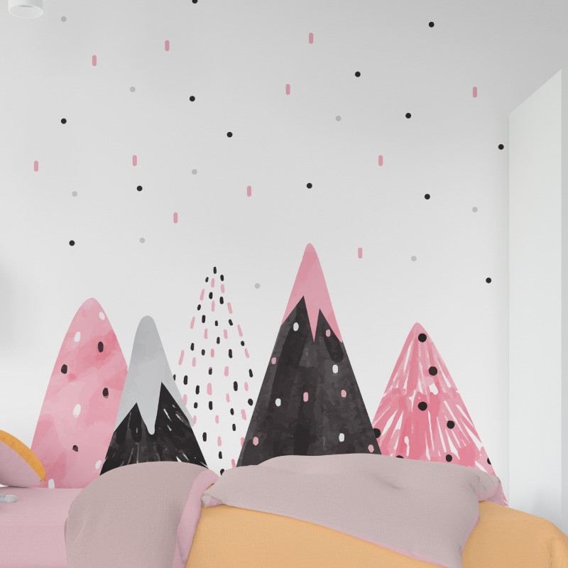 “Pink Peaks” Wall Decal